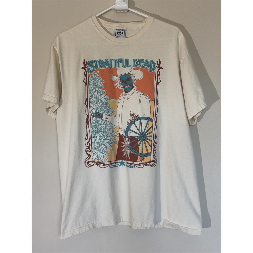 Vinyl Ranch STRAITFUL DEAD George Rodeo Western Cowboy Crewneck Tee Shirt Large